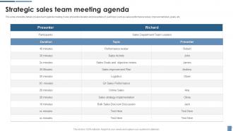 Strategic Sales Team Meeting Agenda