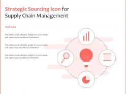 Strategic sourcing icon for supply chain management