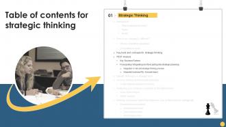 Strategic Thinking For Table Of Contents Ppt Slides Background Images