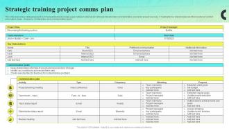 Strategic Training Project Comms Plan