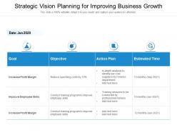 Strategic vision planning for improving business growth