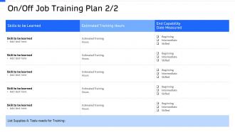 Strategic workforce planning on off job training plan skills ppt infographics