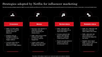 Strategies Adopted By Netflix For Influencer Netflix Strategy For Business Growth And Target Ott Market