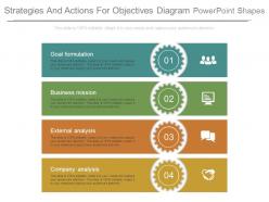 Strategies and actions for objectives diagram powerpoint shapes
