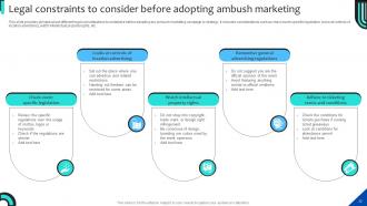 Strategies For Adopting Ambush Marketing Promotions Powerpoint Presentation Slides MKT CD V Appealing Researched