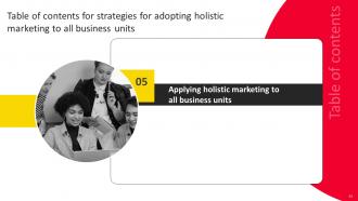 Strategies For Adopting Holistic Marketing To All Business Units Powerpoint Presentation Slides MKT CD V Researched Visual