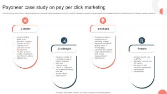 Strategies For Adopting PPC Payoneer Case Study On Pay Per Click Marketing MKT SS V