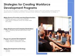Strategies for creating workforce development programs