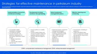 Strategies For Effective Maintenance In Petroleum Industry