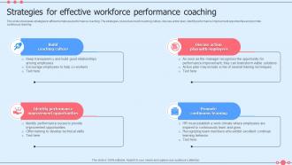 Strategies For Effective Workforce Performance Coaching