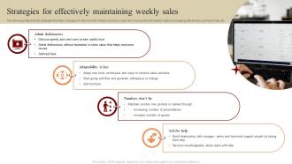 Strategies for effectively maintaining weekly sales