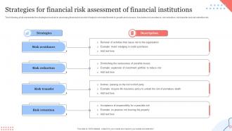 Strategies For Financial Risk Assessment Of Financial Institutions