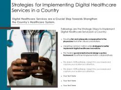 Strategies for implementing digital healthcare services in a country