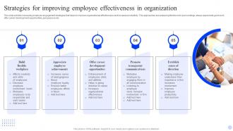 Strategies For Improving Employee Effectiveness In Organization