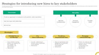 Strategies For Introducing New Hires To Key Stakeholders Comprehensive Onboarding Program