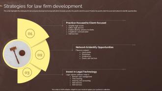 Strategies For Law Firm Development Law Associates Company Profile