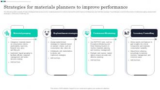 Strategies For Materials Planners To Improve Performance Strategic Guide For Material