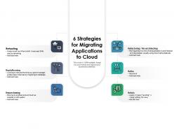 Strategies for migrating applications to cloud