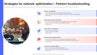 Strategies For Network Optimization Perform Troubleshooting Network Optimization PPT PowerPoint