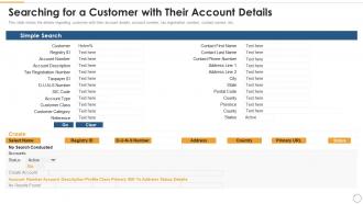 Strategies for optimizing accounts receivables searching for a customer with their account details