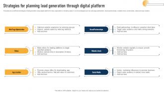 Strategies For Planning Lead Generation Through Digital Platform