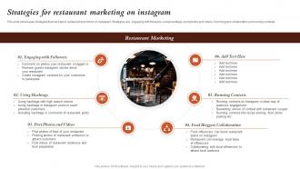 Strategies For Restaurant Marketing On Instagram Marketing Activities For Fast Food