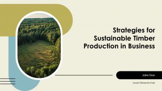 Strategies For Sustainable Timber Production In Business PPT Structure ACP