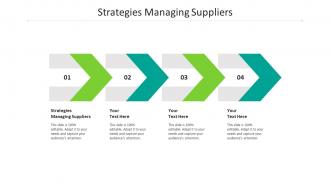 Strategies managing suppliers ppt powerpoint presentation ideas tips cpb