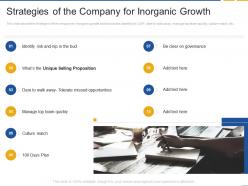 Strategies of the company for inorganic growth fastest inorganic growth with strategic alliances
