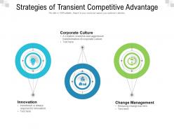 Strategies of transient competitive advantage