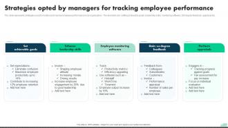 Strategies Opted By Managers For Tracking Employee Performance