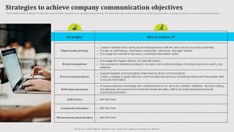 Strategies To Achieve Company Communication Objectives Public Relations Strategy SS V