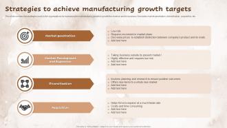 Strategies To Achieve Manufacturing Growth Targets