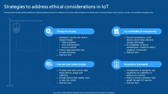 Strategies To Address Ethical Considerations In IoT IoMT Applications In Medical Industry IoT SS V