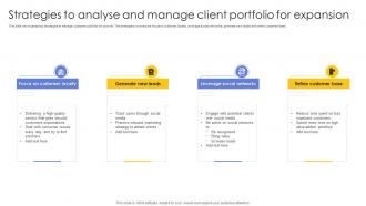 Strategies To Analyse And Manage Client Portfolio For Expansion