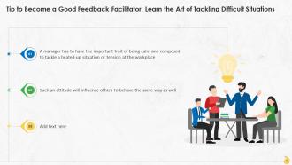 Strategies To Become Good Feedback Facilitator Training Ppt Aesthatic Template