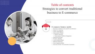 Strategies To Convert Traditional Business To E Commerce Table Of Contents Strategy SS V