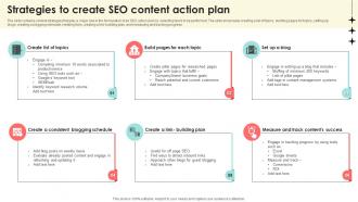 Strategies To Create SEO Content Action Plan
