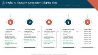 Strategies To Decrease Ecommerce Shipping Time Promoting Ecommerce Products