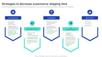 Strategies To Decrease Ecommerce Shipping Time Sales Growth Strategies