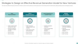Strategies To Design An Effective Revenue Generation Model For New Ventures