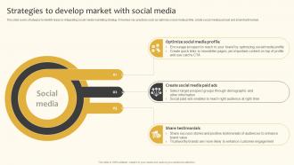 Strategies To Develop Market With Social Media Implementing Product And Market Development Strategy SS