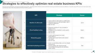 Strategies To Effectively Optimize Real Estate Business KPIs