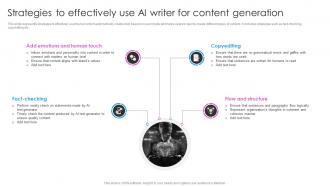 Strategies To Effectively Use AI Writer For Content Deploying AI Writing Tools For Effective AI SS V