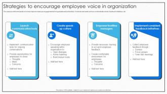 Strategies To Encourage Employee Voice In Organization