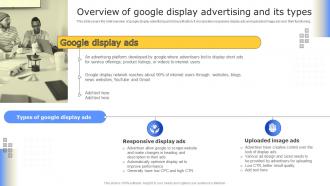 Strategies To Enhance Business Overview Of Google Display Advertising And Its Types MKT SS V