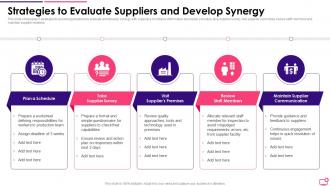 Strategies To Evaluate Suppliers And Develop Synergy