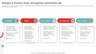 Strategies To Formulate Merger And Acquisition Communication Plan