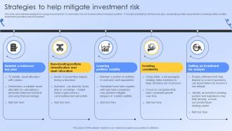 Strategies To Help Mitigate Investment Risk