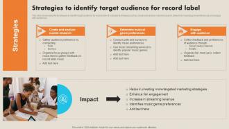 Strategies To Identify Target Audience For Record Label Marketing Plan To Enhance Strategy SS